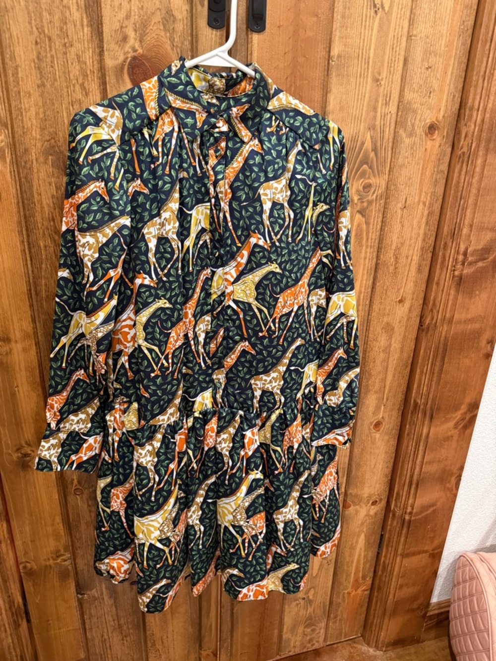 J Crew Giraffe Print Shirt Dress XXS Safari Button Front Long Sleeve